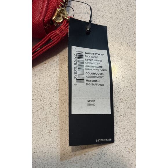 NWT Tahari Front Pocket Red Organizer Zip Around Wallet/Wristlet Retail $60 New - Picture 8 of 8